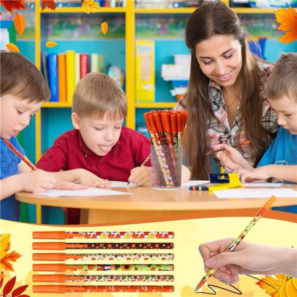 Yeaqee 48 Pcs Fall Pens Bulk Autumn Ballpoint Pen for Kids Adults Back to - Picture 4 of 7